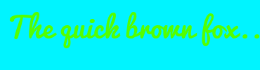 Image with Font Color 53FF00 and Background Color 00F4FF